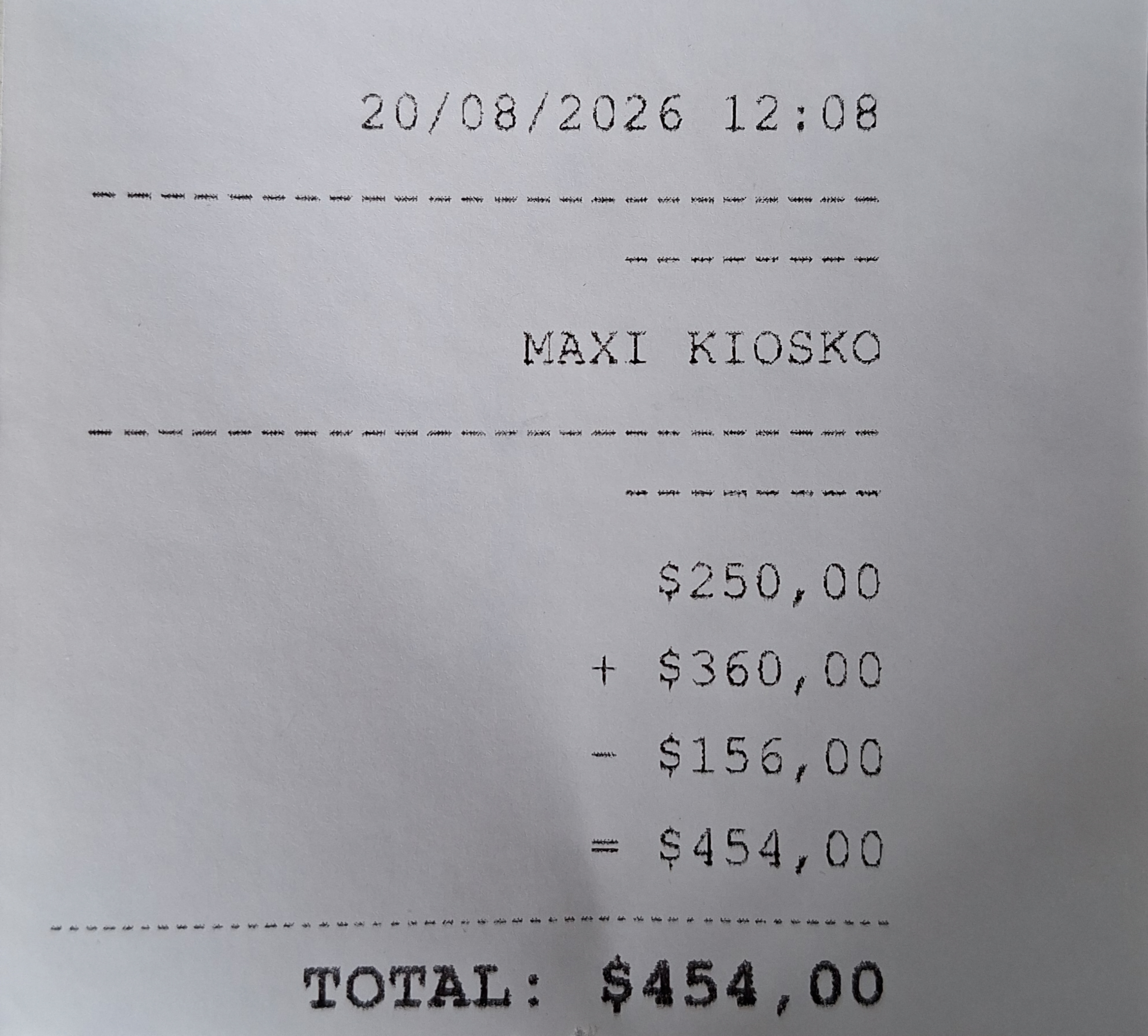 Ticket Físico Impreso